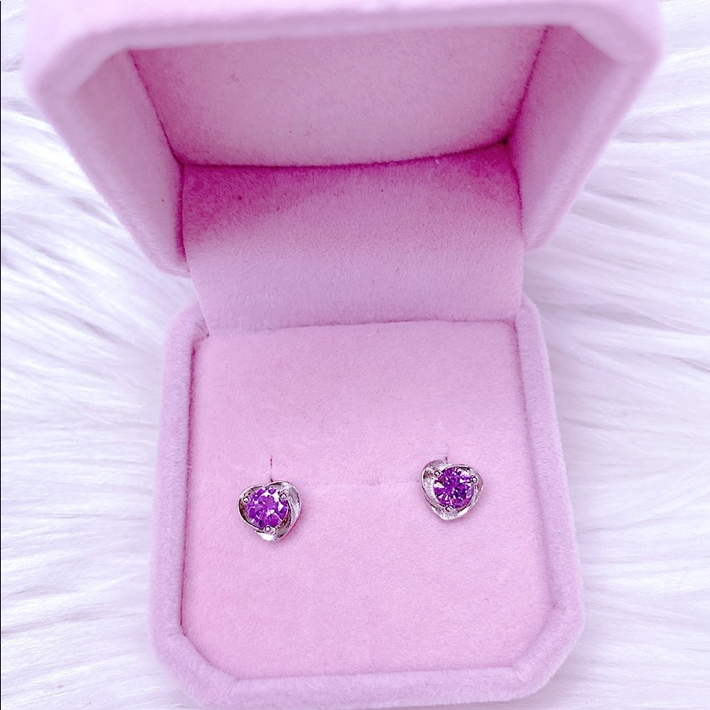 purple stud earrings